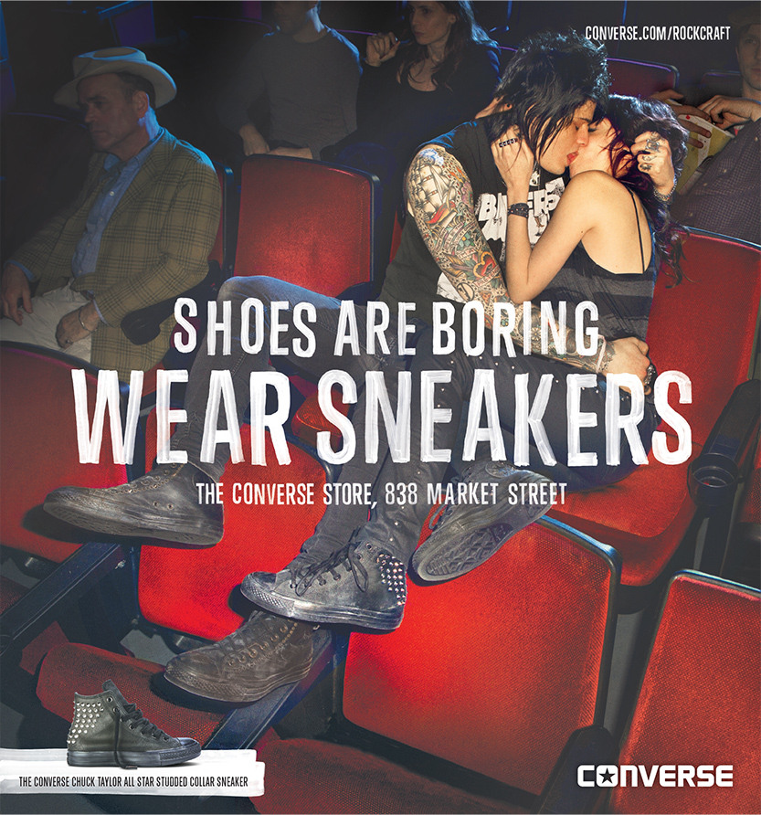 Converse campaign piece reading ‘Get a room.’
