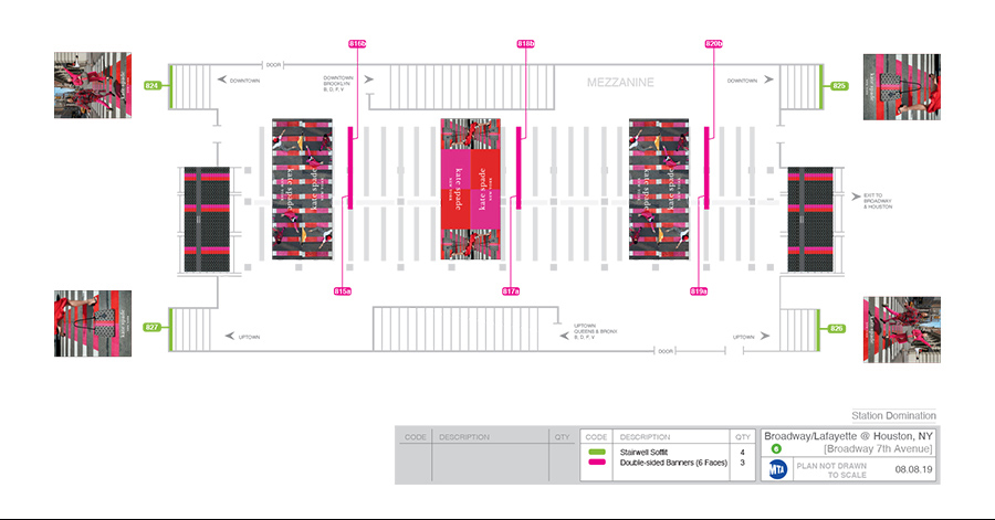 Location maps indicating placements of creative