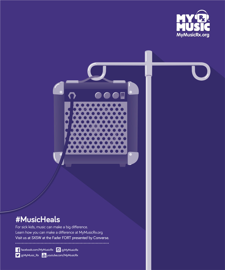 My Rx Music advertisement illustration