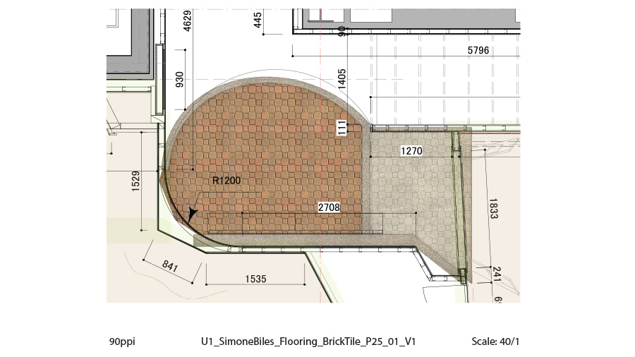 Floor graphics for Simone Biles exhibition