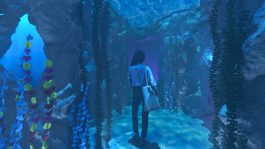 Liu Xiang exhibit simulating an underwater environment